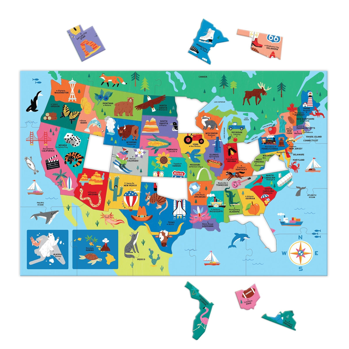 Map of the U.S.A. 50 Piece Giant Floor Puzzle